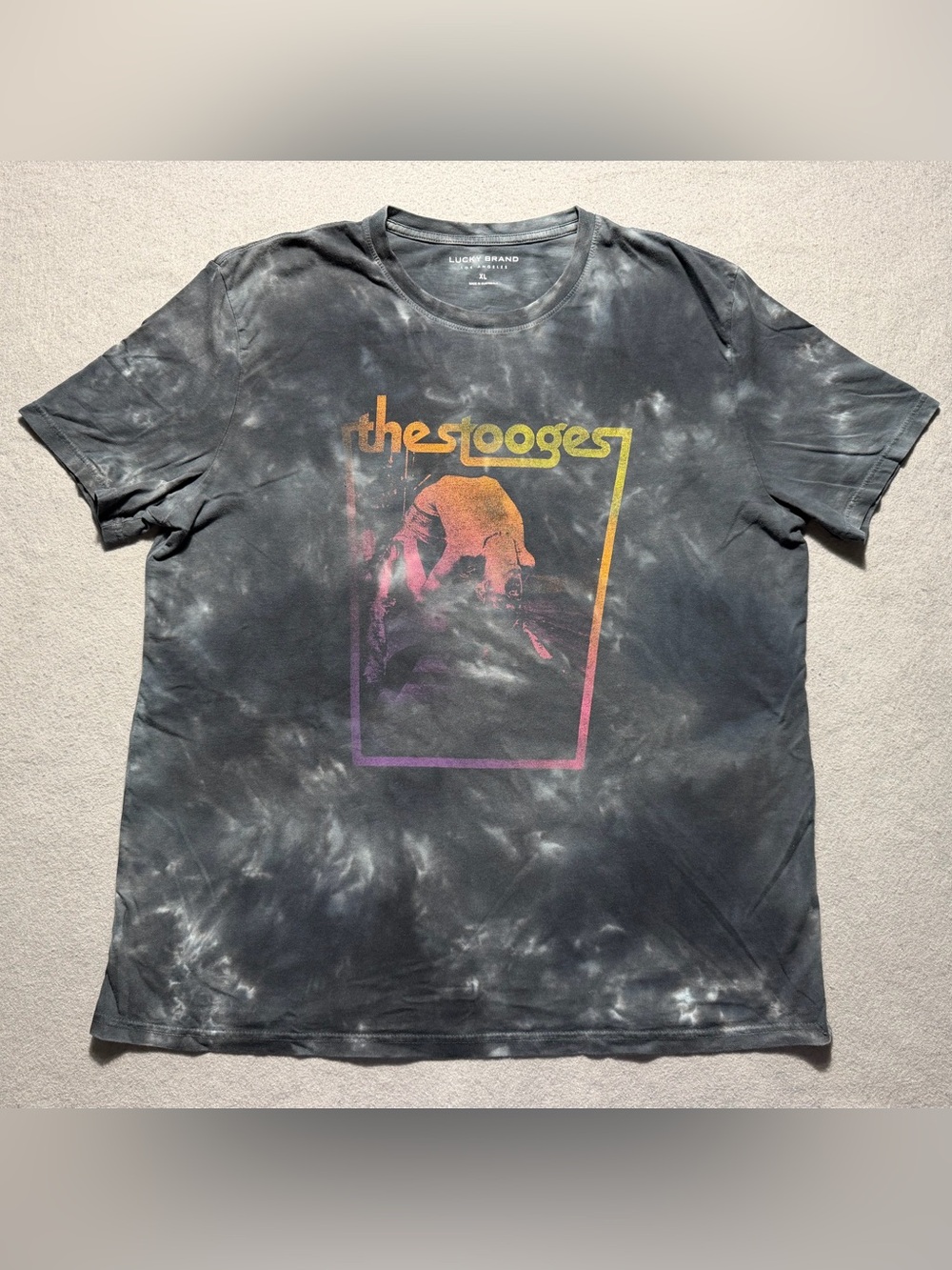 Lucky Brand Iggy Pop The Stooges T-Shirt Black XL Cotton Rock Band Tee